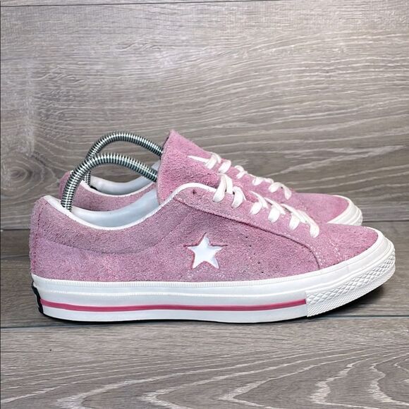 Converse One Star Ox Pink Leather Women’s Sz 9.5 Low Top Lace Up Sneakers - Picture 1 of 12